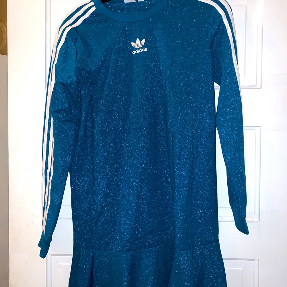 Adidas originals sparkle dress. Ruffle bottom.